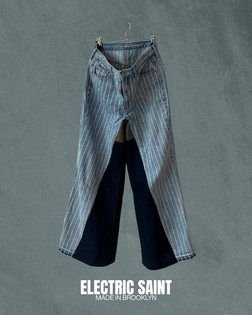 Pinstripe Straight Leg Denim