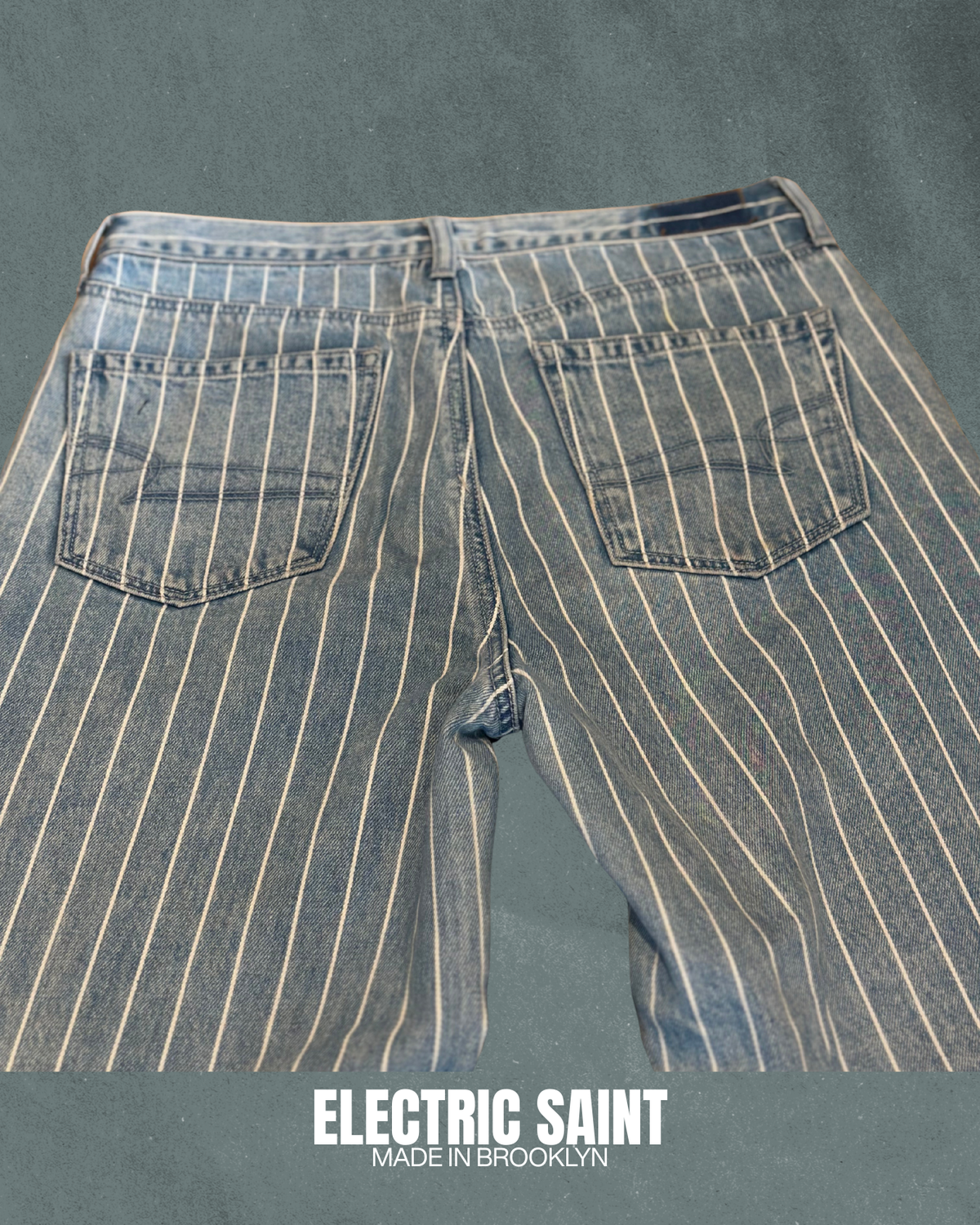 Pinstripe Straight Leg Denim