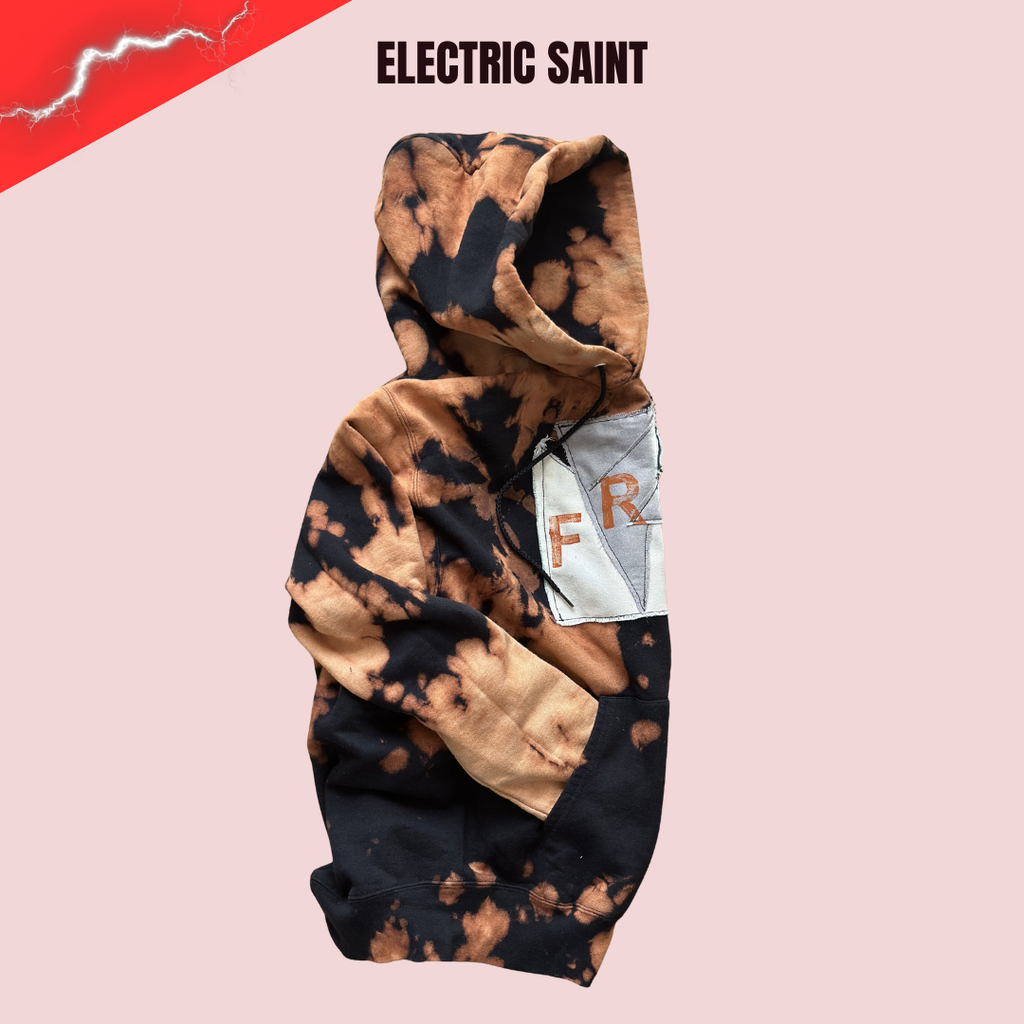 "FREE" Bleached Tie Dye Hoodie – Up Cycled Patchwork Streetwear