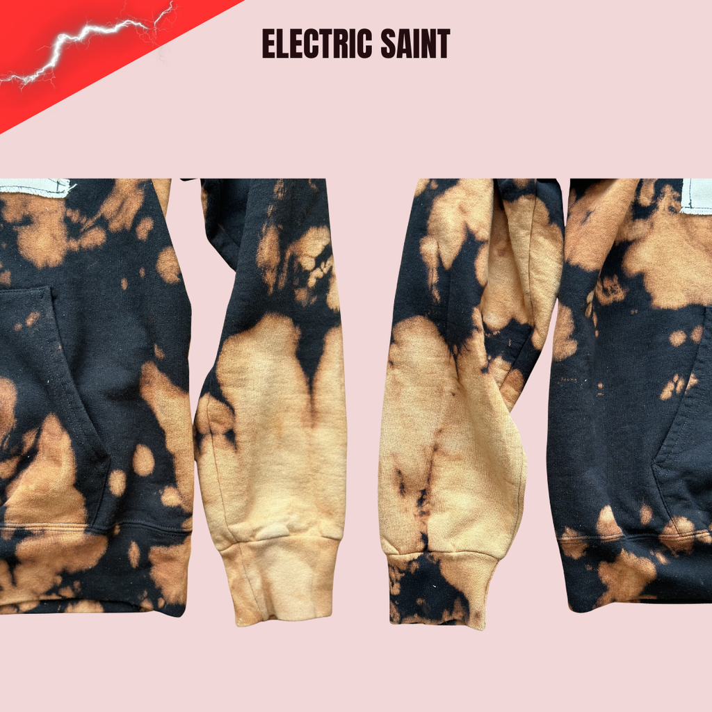 "FREE" Bleached Tie Dye Hoodie – Up Cycled Patchwork Streetwear