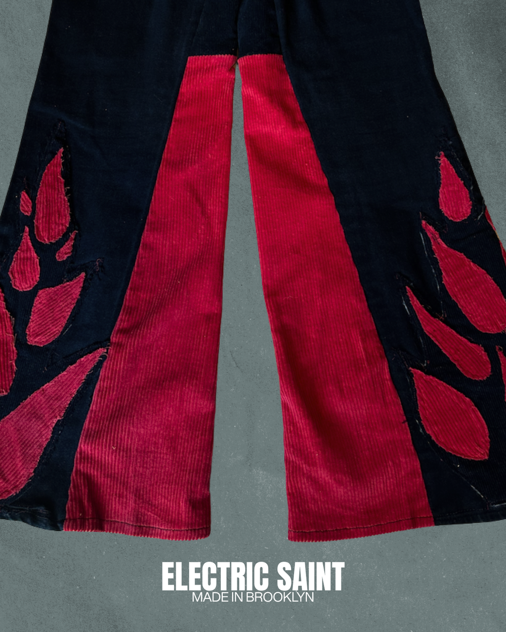 RED FLAMED FLAIR PANTS