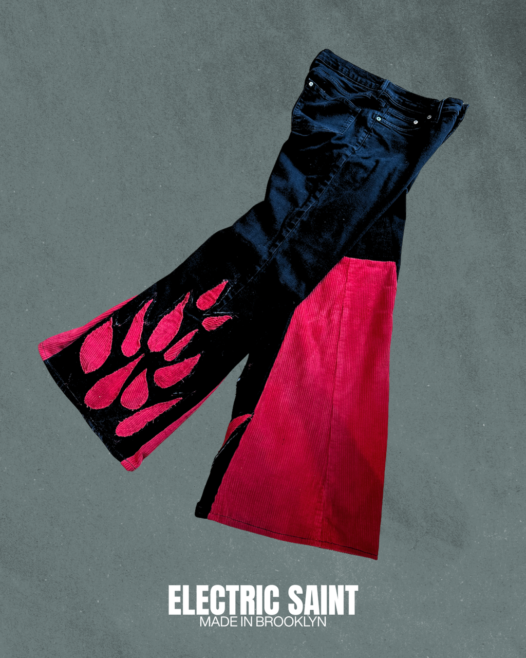 RED FLAMED FLAIR PANTS